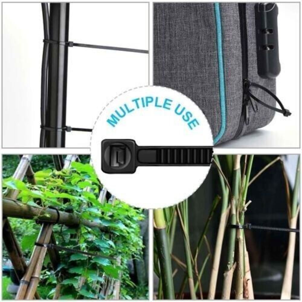 250pcs Cable Zip Ties Heavy Duty 8Inch Premium Plastic Wire Ties 50 Pounds Tensi